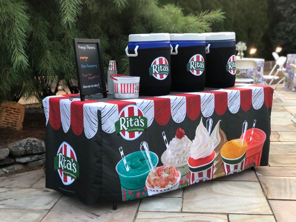 Rita’s indoor catering setup