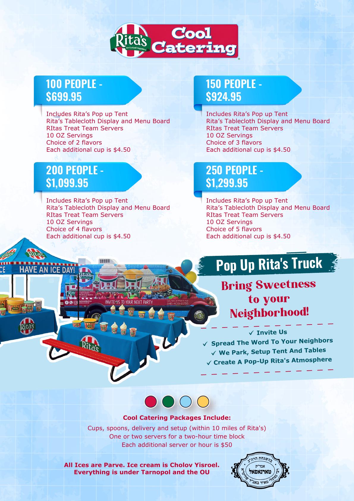 Rita’s of Monsey catering options page 2